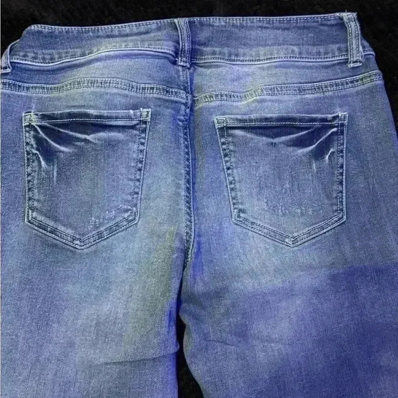 Women’s Maurice’s low rise distressed skinny stretchy jeans faux front pockets - Picture 6 of 9